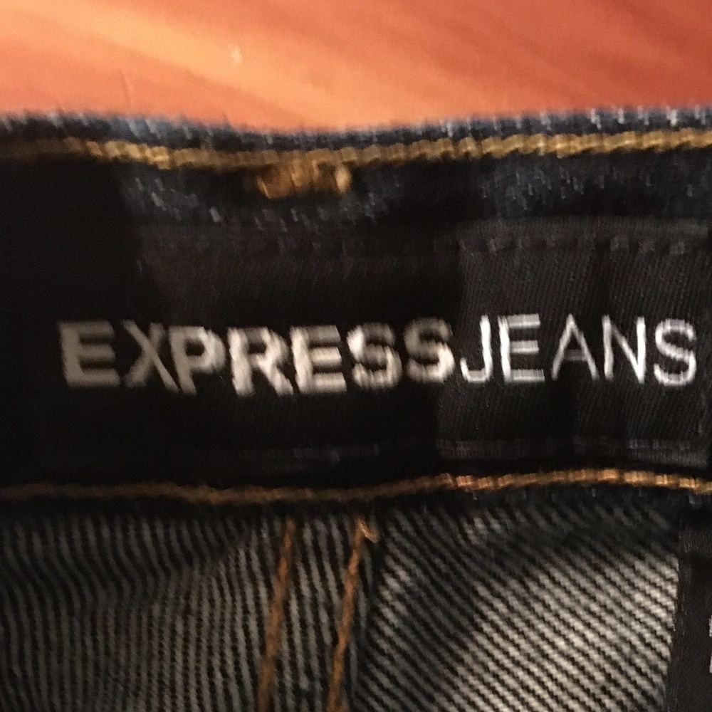 Vintage '90s Express Sparkle Embellished Holiday Bootcut Jeans, Size 1/2 - Picture 9 of 11